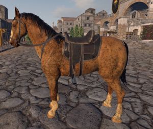 Caballo tostado moteado